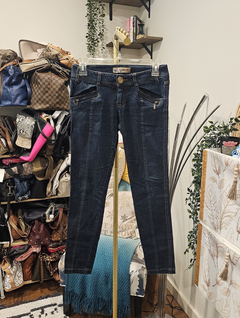 Vintage Low Rise Tyte Jeans Dark Blue Skinny Women’s Jeans